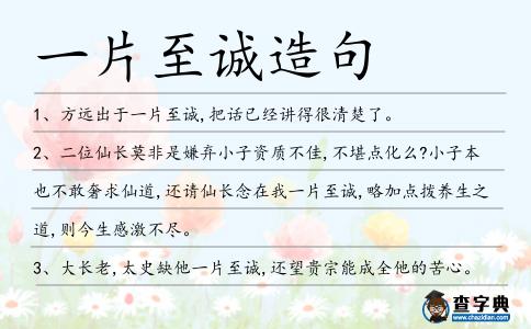 一片至誠造句
