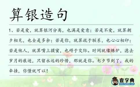 算銀造句