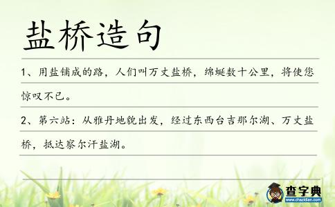鹽橋造句