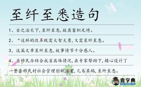 至纖至悉造句