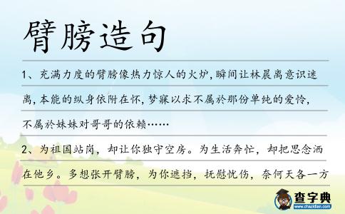 臂膀造句