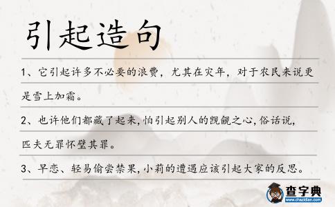 引起造句