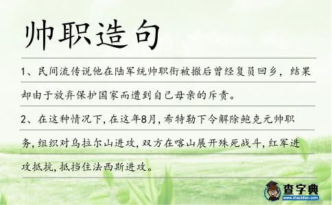 帥職造句