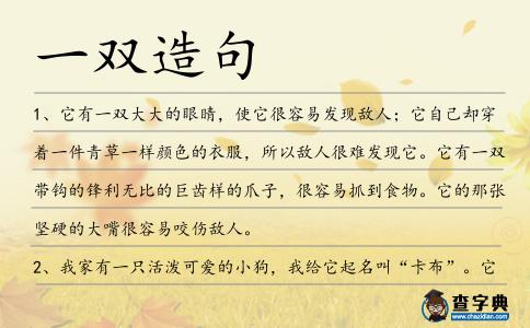 一雙造句