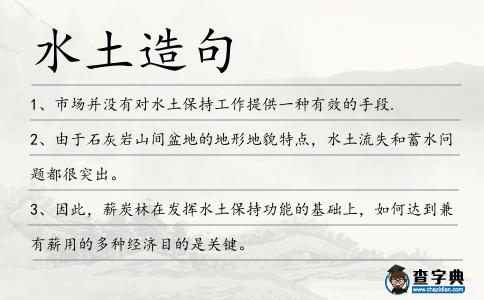 水土造句