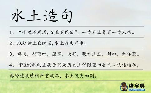 水土造句