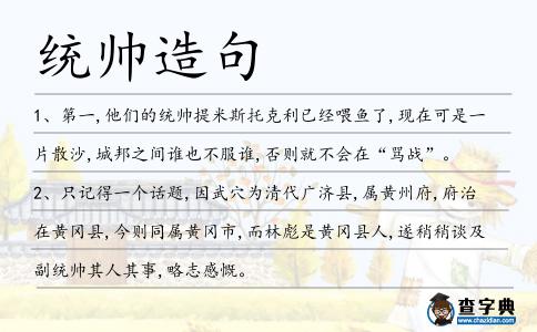 統(tǒng)帥造句