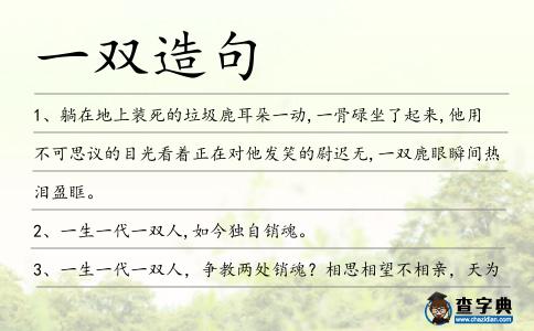 一雙造句