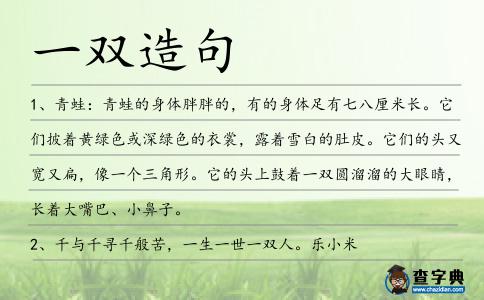 一雙造句