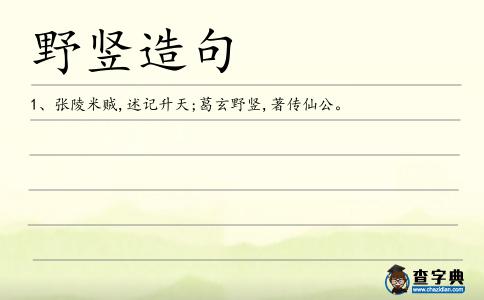 野豎造句