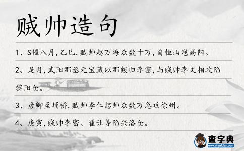 賊帥造句