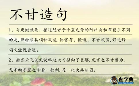 不甘造句