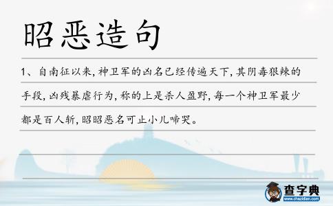 昭惡造句