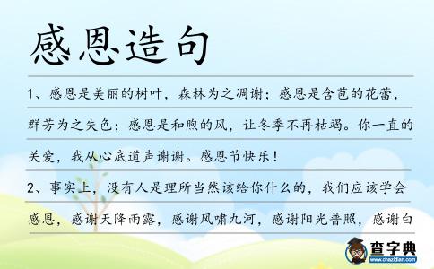 感恩造句