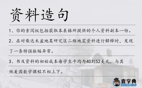 資料造句