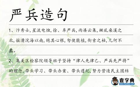 嚴兵造句