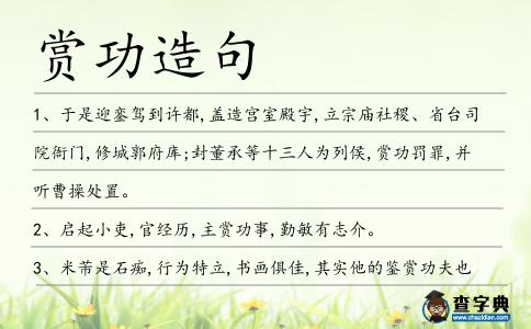 賞功造句