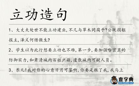 立功造句