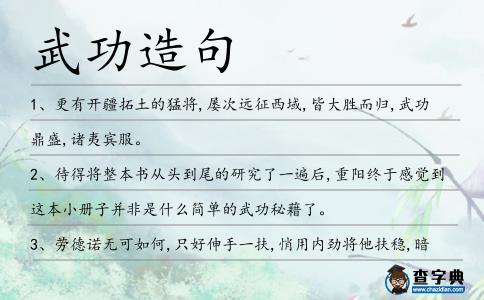 武功造句