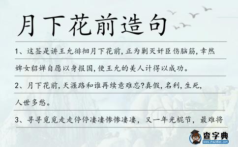 月下花前造句