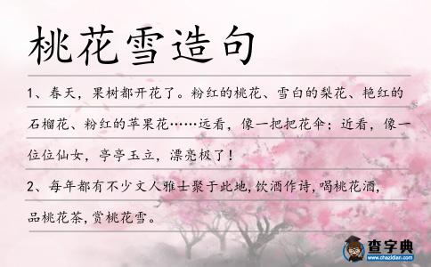 桃花雪造句