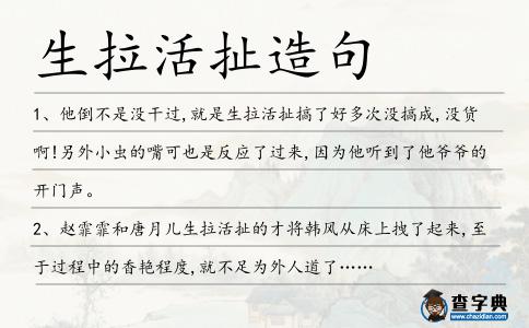 生拉活扯造句