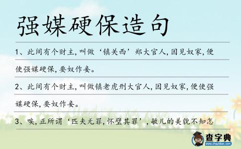 強(qiáng)媒硬保造句