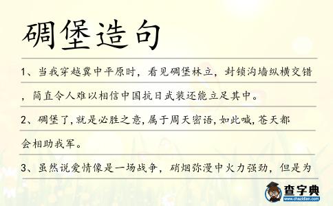 碉堡造句