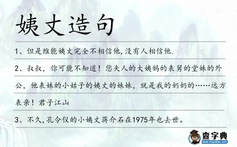 姨丈造句