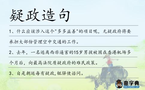 疑政造句