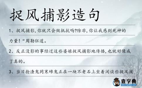 捉風捕影造句