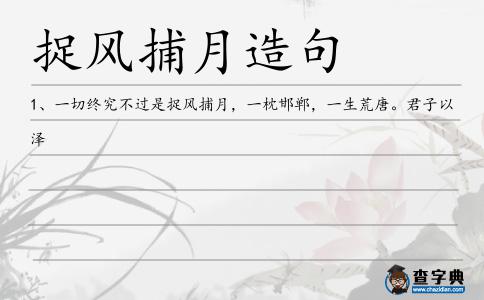 捉風捕月造句
