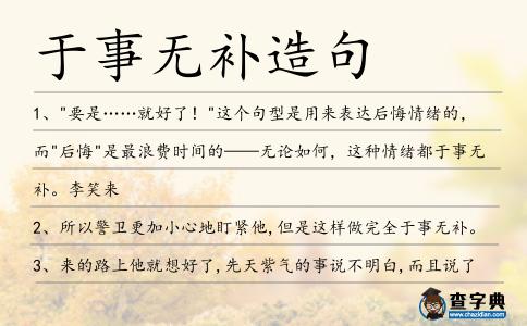 于事無補造句