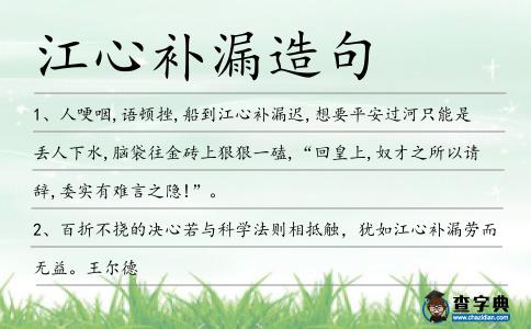 江心補(bǔ)漏造句