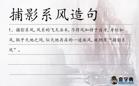 捕影系風(fēng)造句