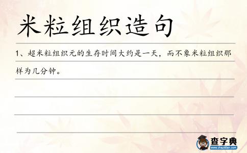 米粒組織造句