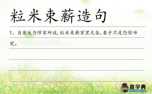 粒米束薪造句