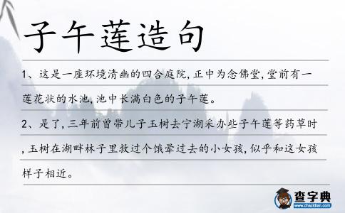 子午蓮造句