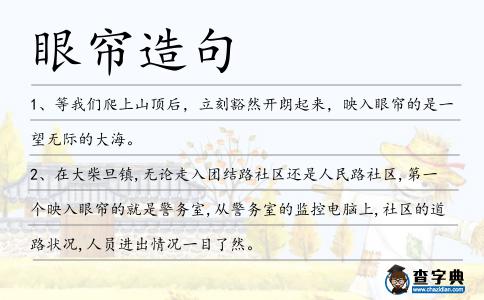 眼簾造句