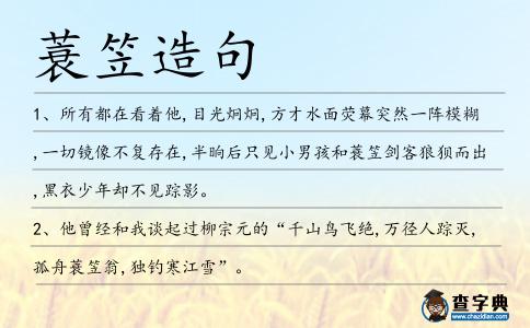 蓑笠造句