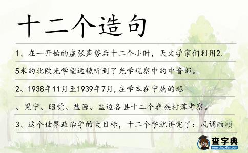 十二個造句