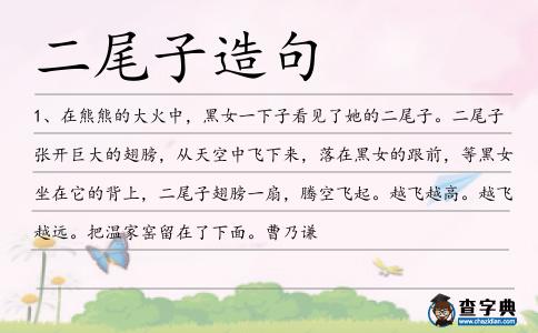 二尾子造句