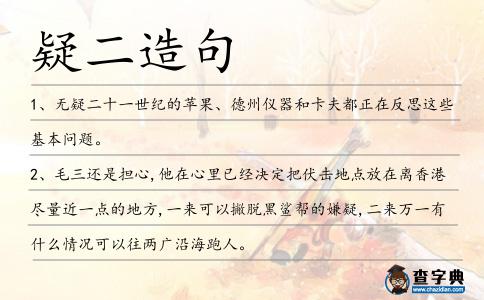 疑二造句