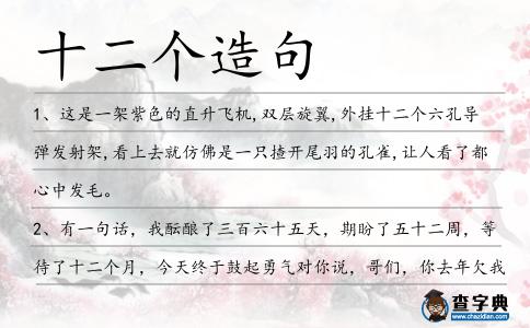 十二個造句