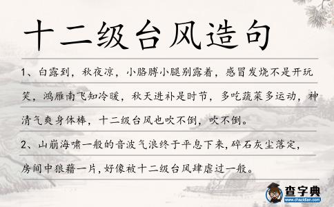 十二級臺風造句