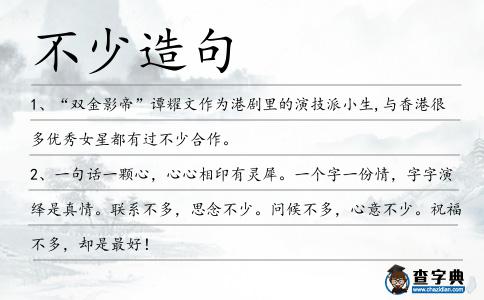不少造句