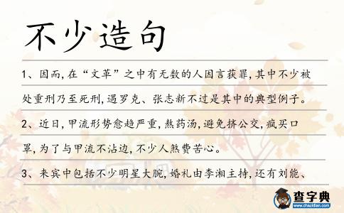 不少造句