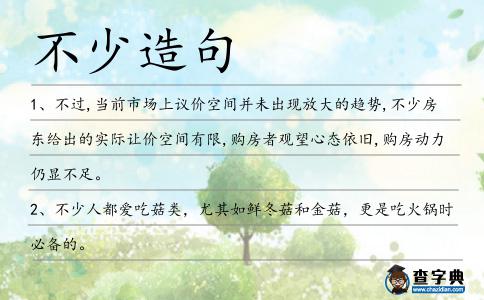 不少造句