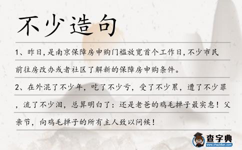 不少造句