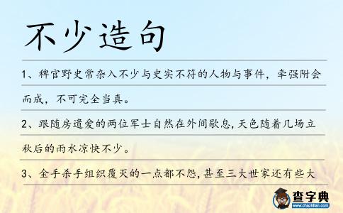 不少造句